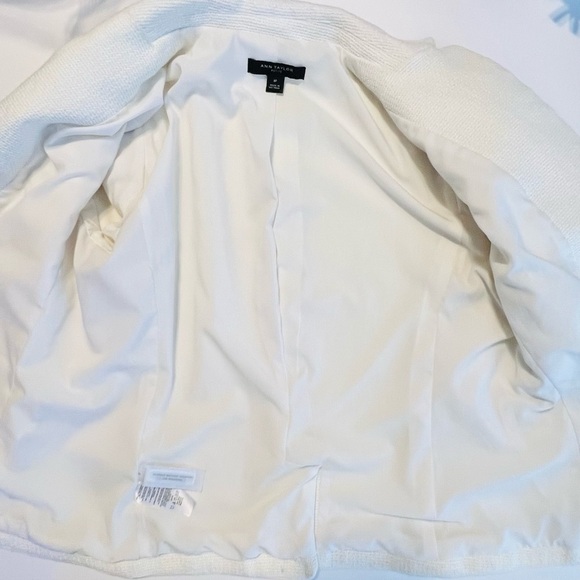 Ann Taylor The Newbury Blazer Jacket Women Sz 8 Petite Cream Neutral Classy NWOT - Picture 8 of 13